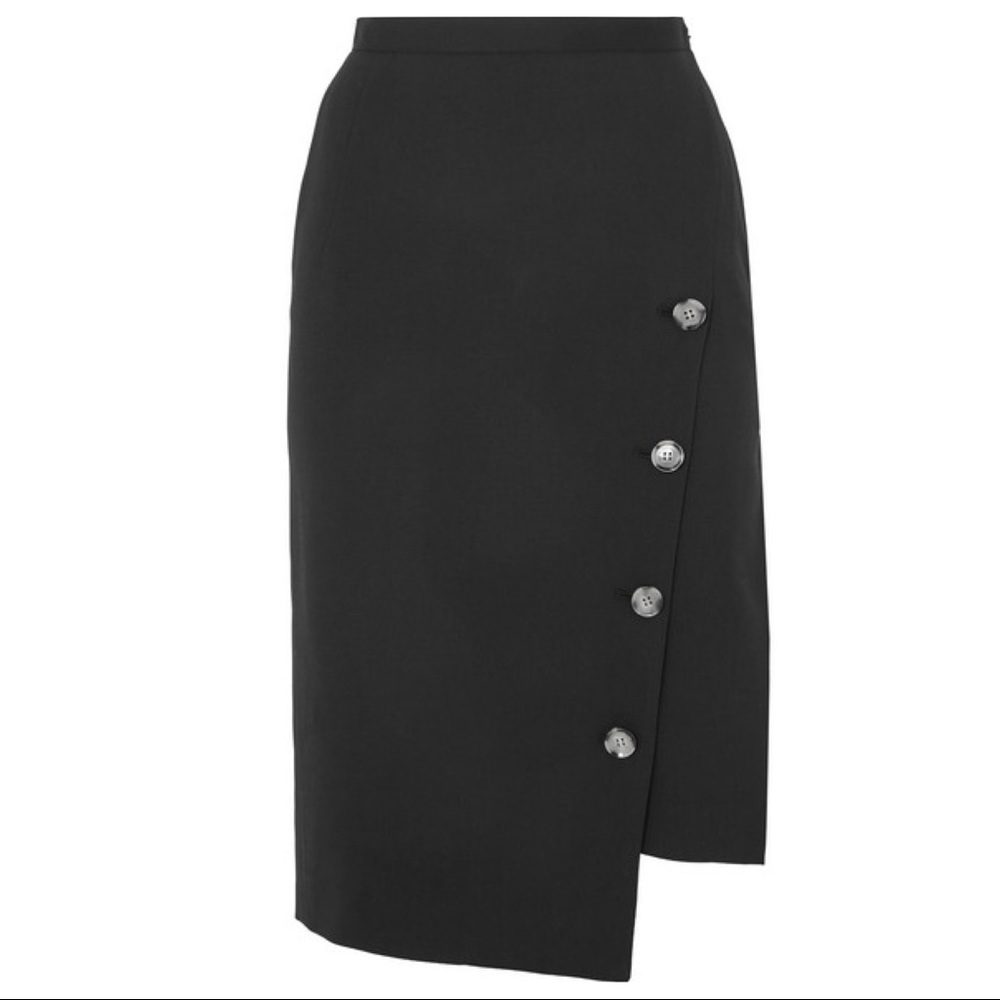 ALTUZARRA Faro Asymmetric Wool Skirt black size 12